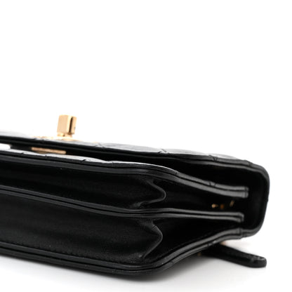 Chanel Lambskin Quilted Mini Trendy CC Wallet On Chain WOC Black 10 of 11