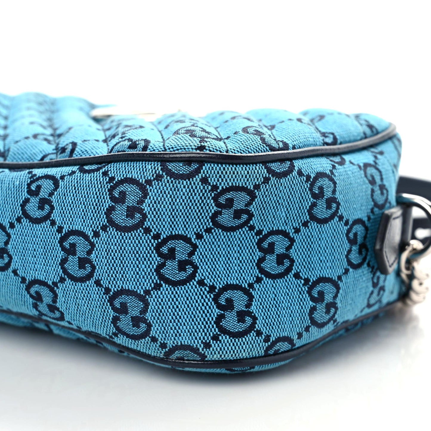 Monogram Multicolor Matelasse Diagonal Small GG Marmont Chain Shoulder Bag Light Blue