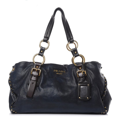 Prada Nappa Studded Aviator Shopping Tote Blue 1 of 19