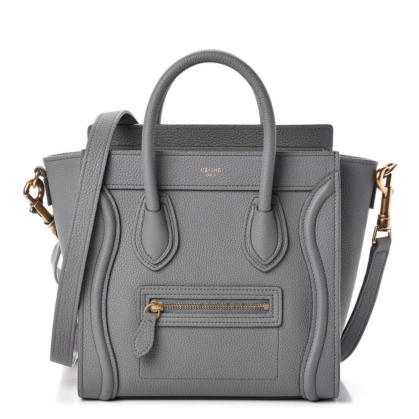 Baby Drummed Calfskin Nano Luggage Kohl