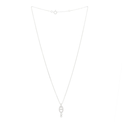 Hermes 18K White Gold Diamond PM Chaine d'Ancre Enchainee Necklace 3 of 6