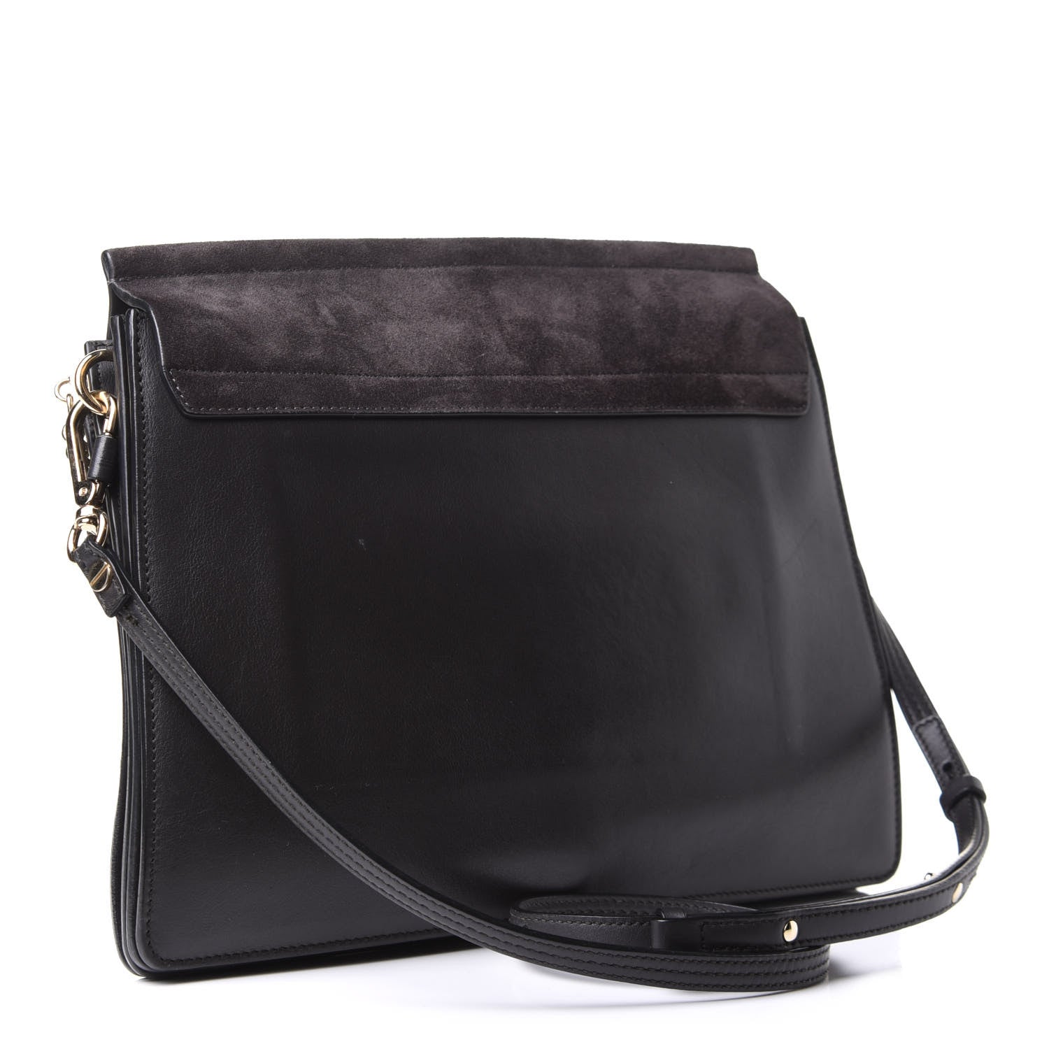 Chloe Suede Calfskin Medium Faye Shoulder Bag Carbon Grey 3 of 10