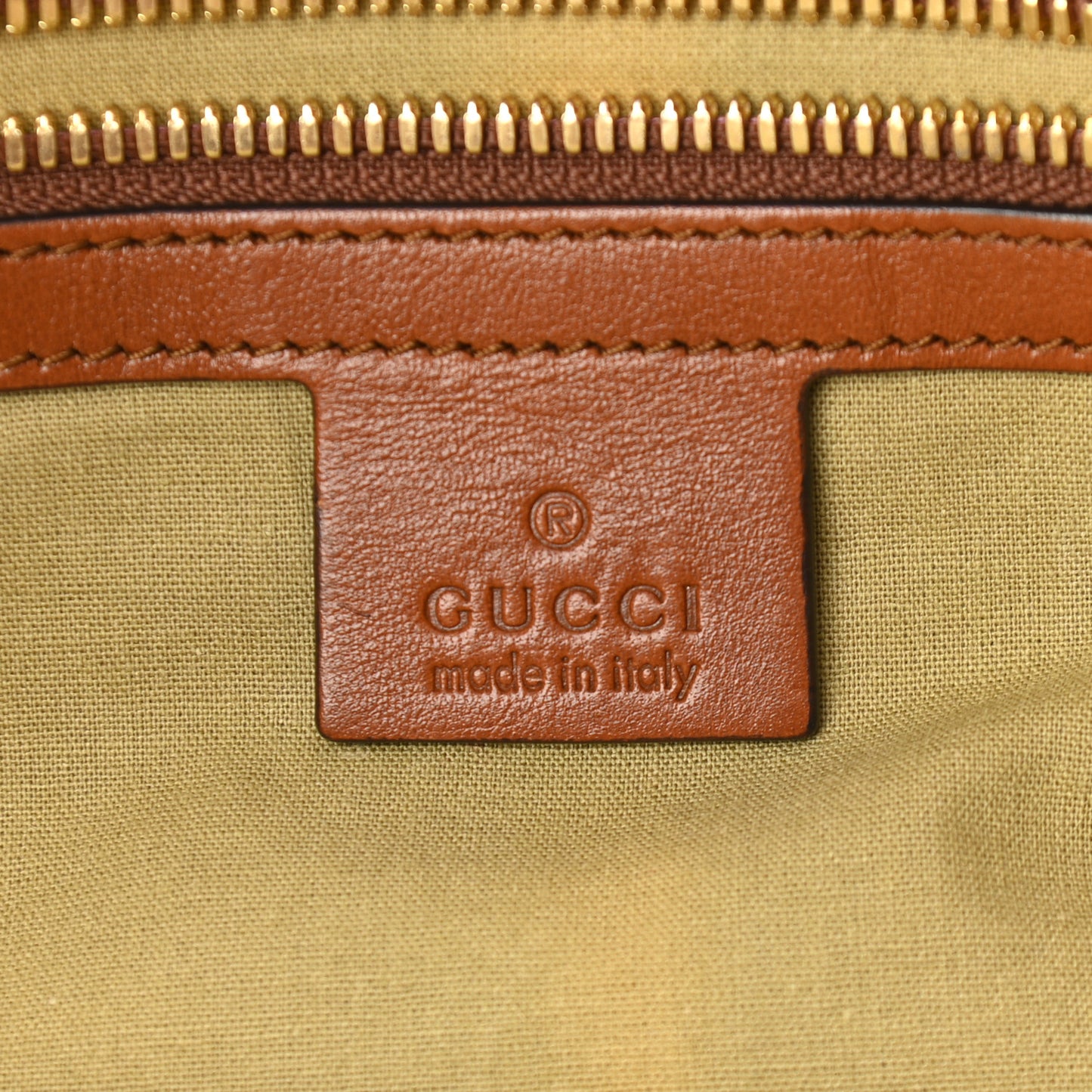 Vintage Canvas Calfskin Web Flat Tote Sand Light Cuir