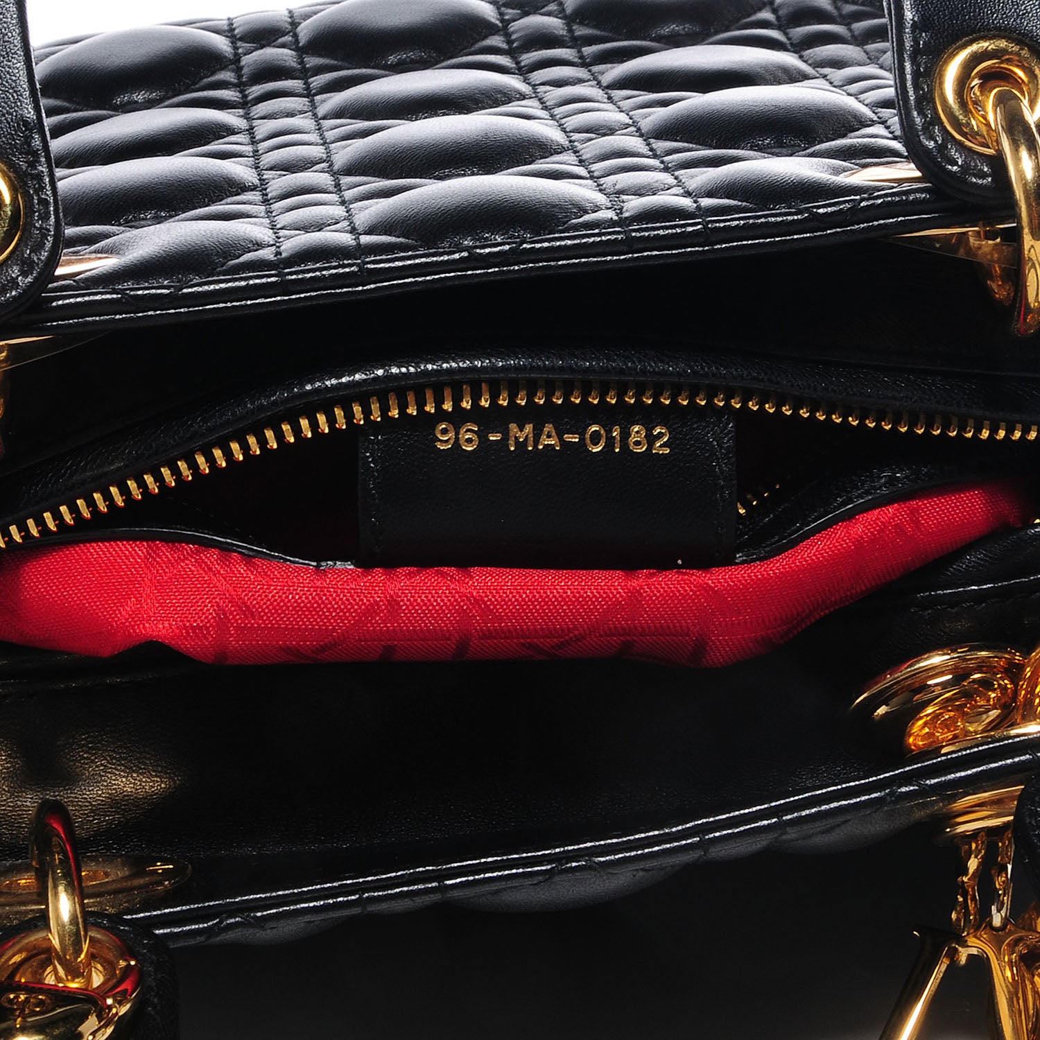 Christian Dior Lambskin Cannage Medium Lady Dior Black 6 of 8