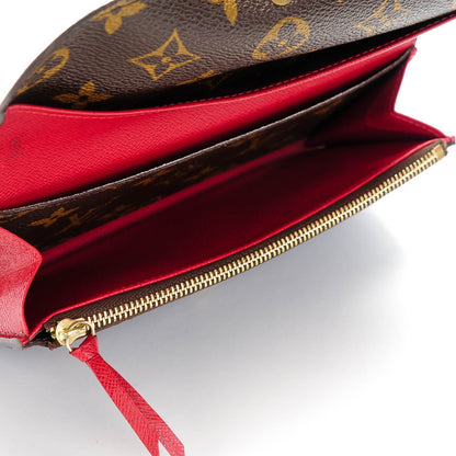 Louis Vuitton Monogram Emilie Wallet Red 7 of 10