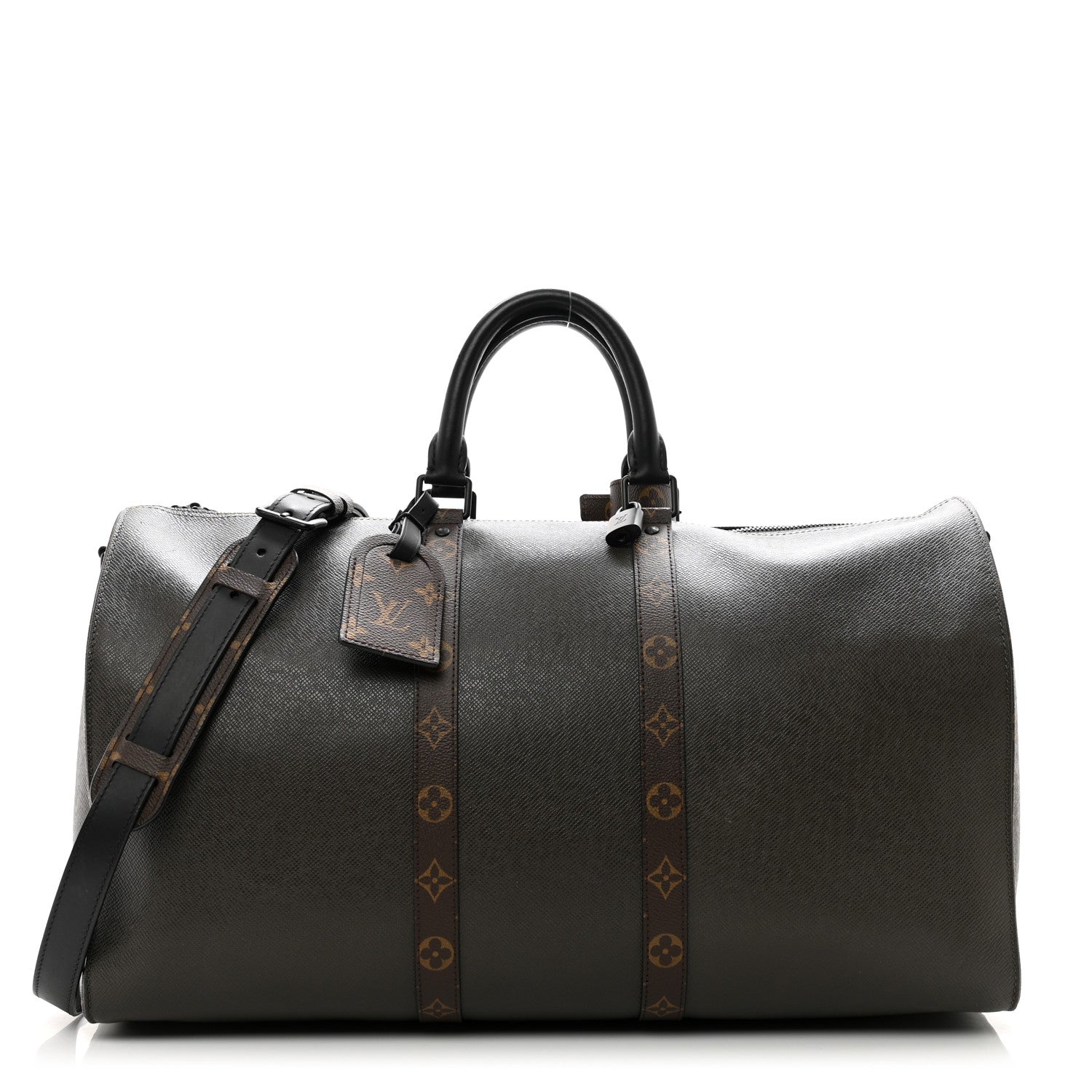 Louis Vuitton Taiga Monogram Keepall Bandouliere 50 Khaki 1 of 12