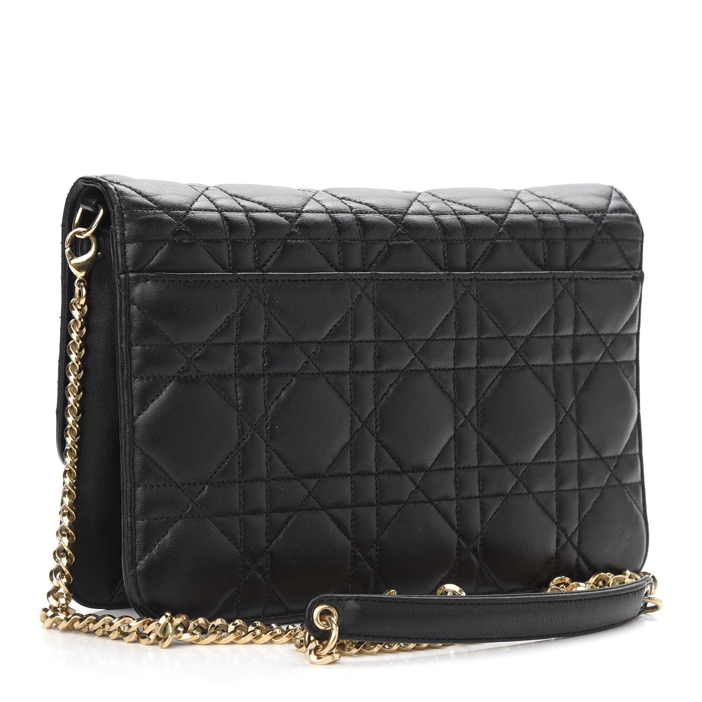 Lambskin Cannage Miss Dior Promenade Pouch Black