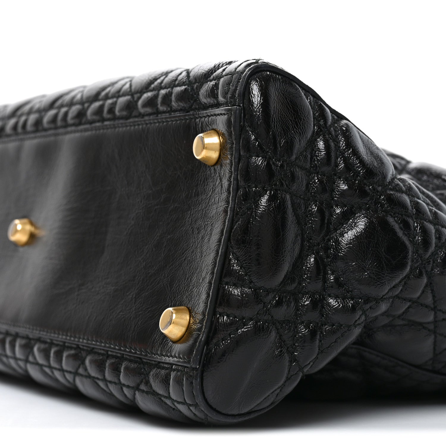 Christian Dior Crinkled Patent Cannage Large Lady Dior Black 10 of 10
