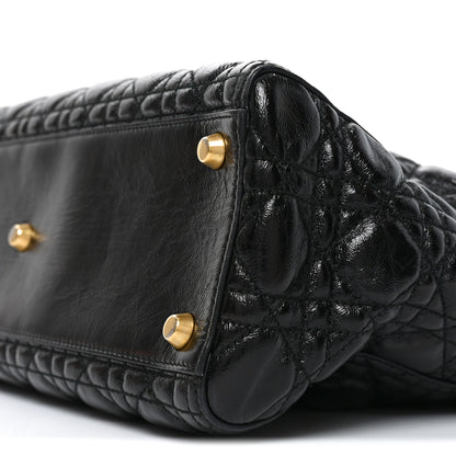 Christian Dior Crinkled Patent Cannage Large Lady Dior Black 10 of 10
