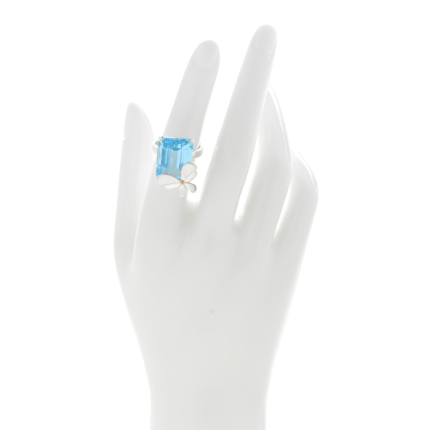 Tiffany Sterling Silver 18K Rose Gold Blue Topaz Return to Tiffany Love Bugs Butterfly Ring 51 5.75 2 of 4