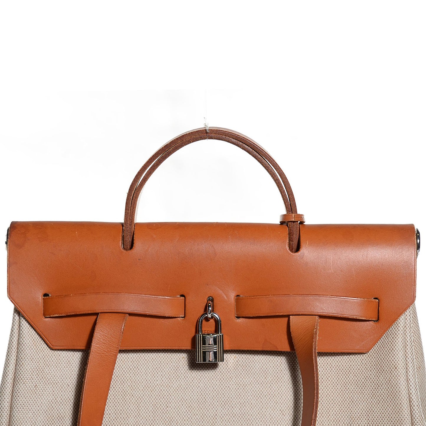 Toile Vache Calfskin Herbag 30 PM Backpack Natural