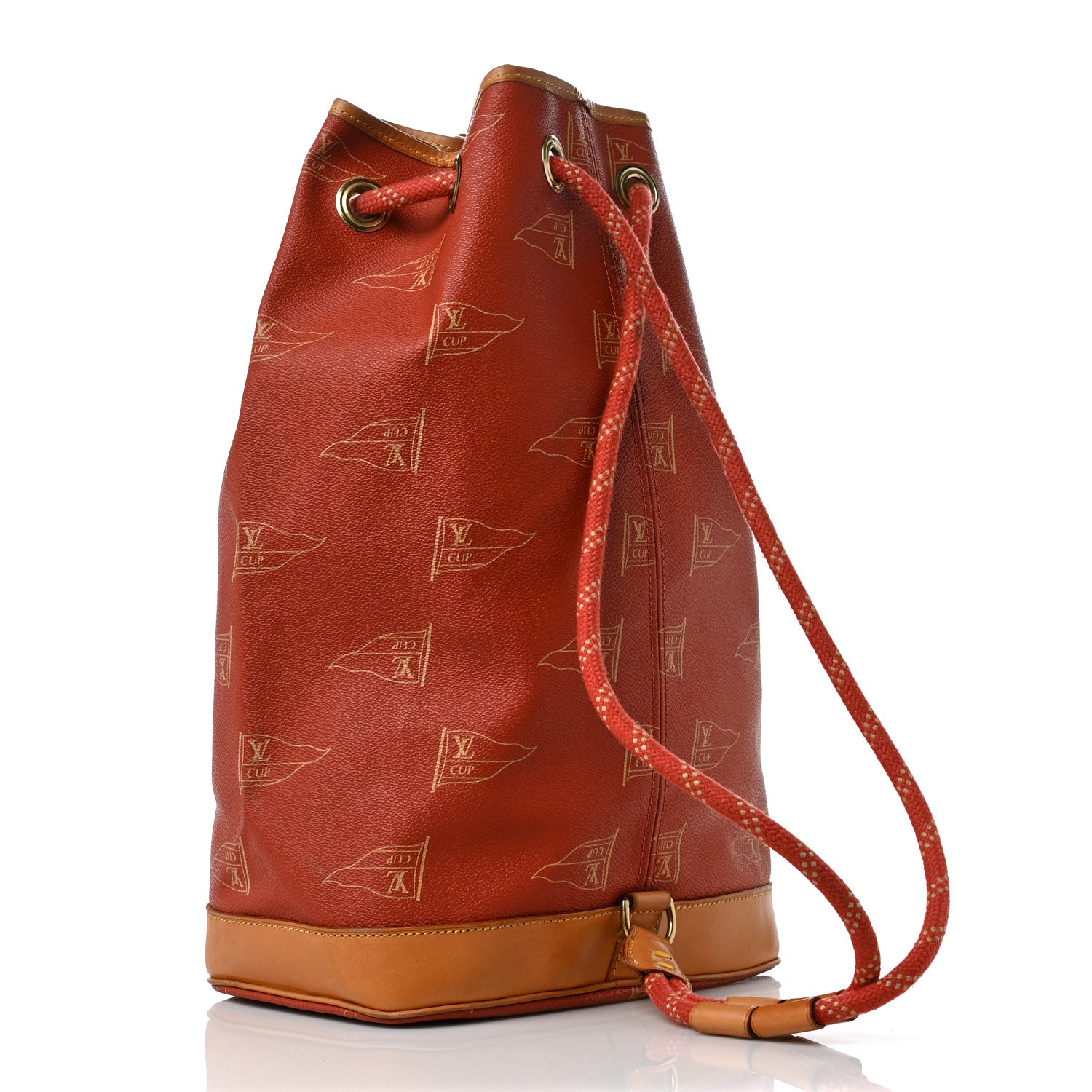 Louis Vuitton Canvas Americas Cup 1995 Saint Tropez Drawstring Bag Red 4 of 12