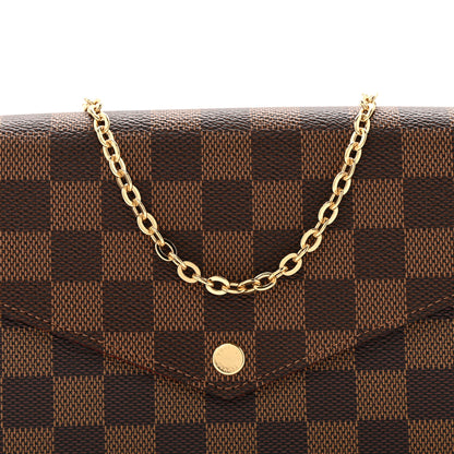 Louis Vuitton Damier Ebene Pochette Felicie Chain Wallet 8 of 12