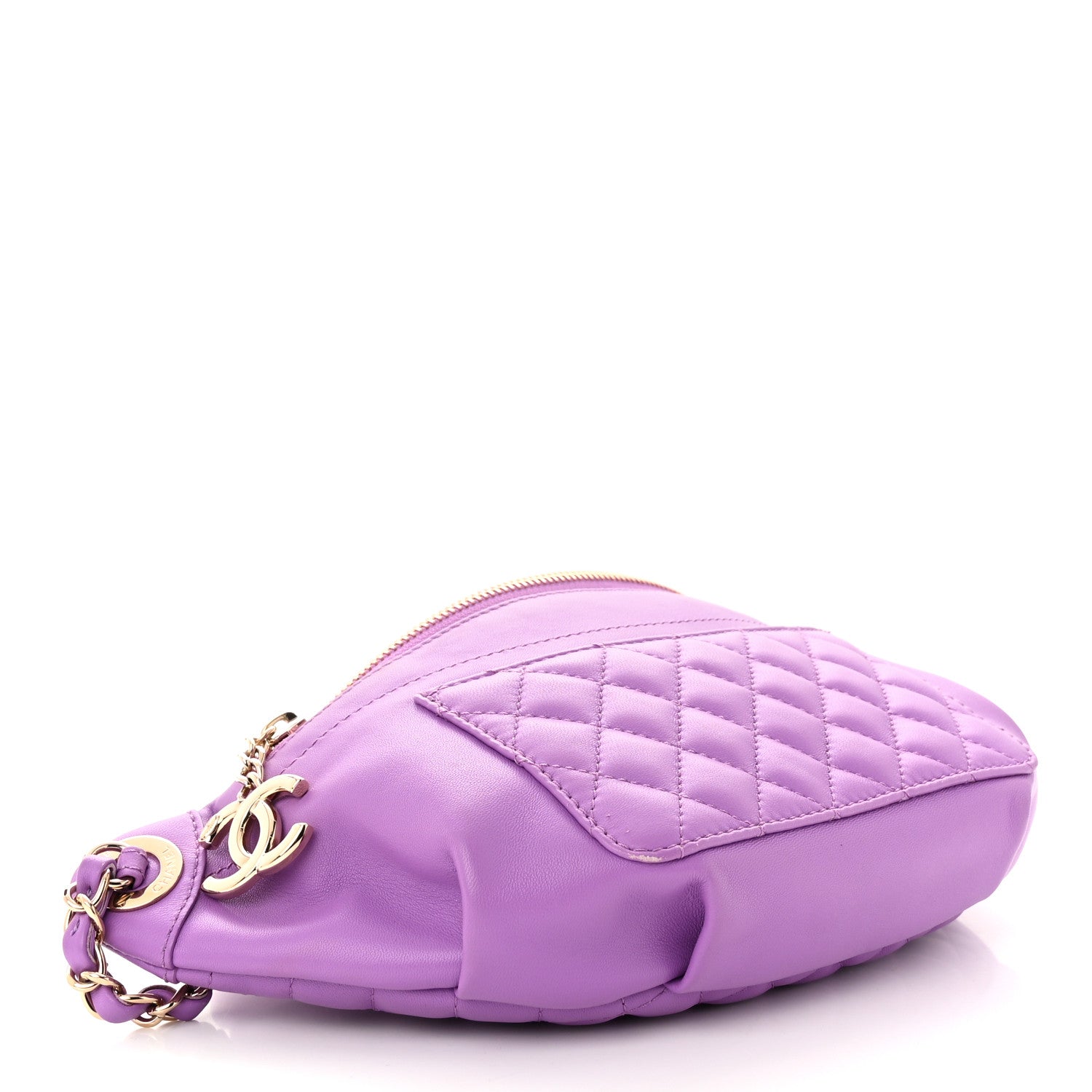 Chanel Lambskin Quilted Waist Belt Bag Purple 4 of 10