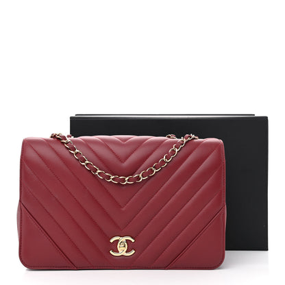 Chanel Calfskin Chevron Quilted Large Statement Flap Red 11 of 11