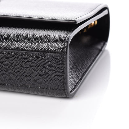 Saint Laurent Grain De Poudre Medium Classic Monogram Kate Satchel Black 10 of 10