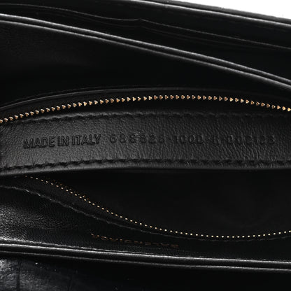 Balenciaga Shiny Extra Supple Calfskin Crocodile Embossed Small Triplet Bag Black 7 of 10