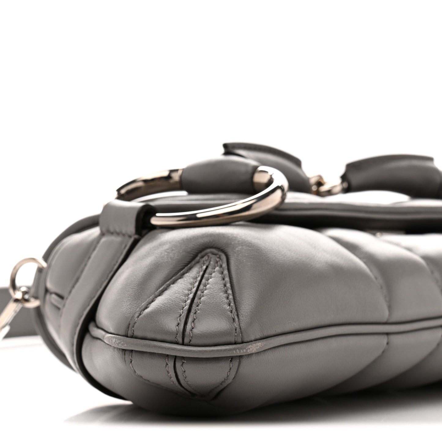 Nappa Vertical Matelasse Small Maxi Horsebit Chain Shoulder Bag Gray