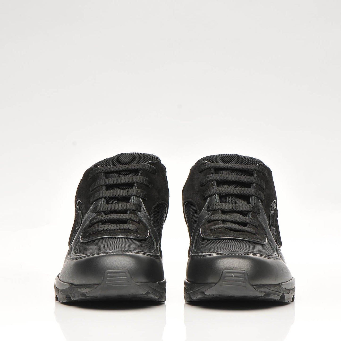 Suede Calfskin CC Sneakers 37 Black