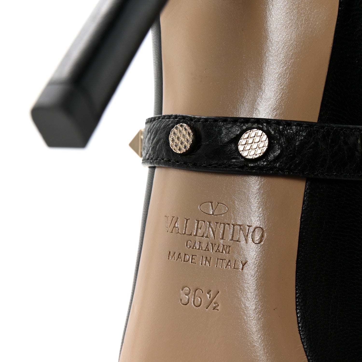 Valentino Garavani Nappa Rockstud Studwrap Strap 105mm Pumps 36.5 Black 7 of 10