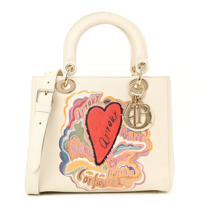 Christian Dior Calfskin Amour Print Medium Lady Dior Multicolor 1 of 11