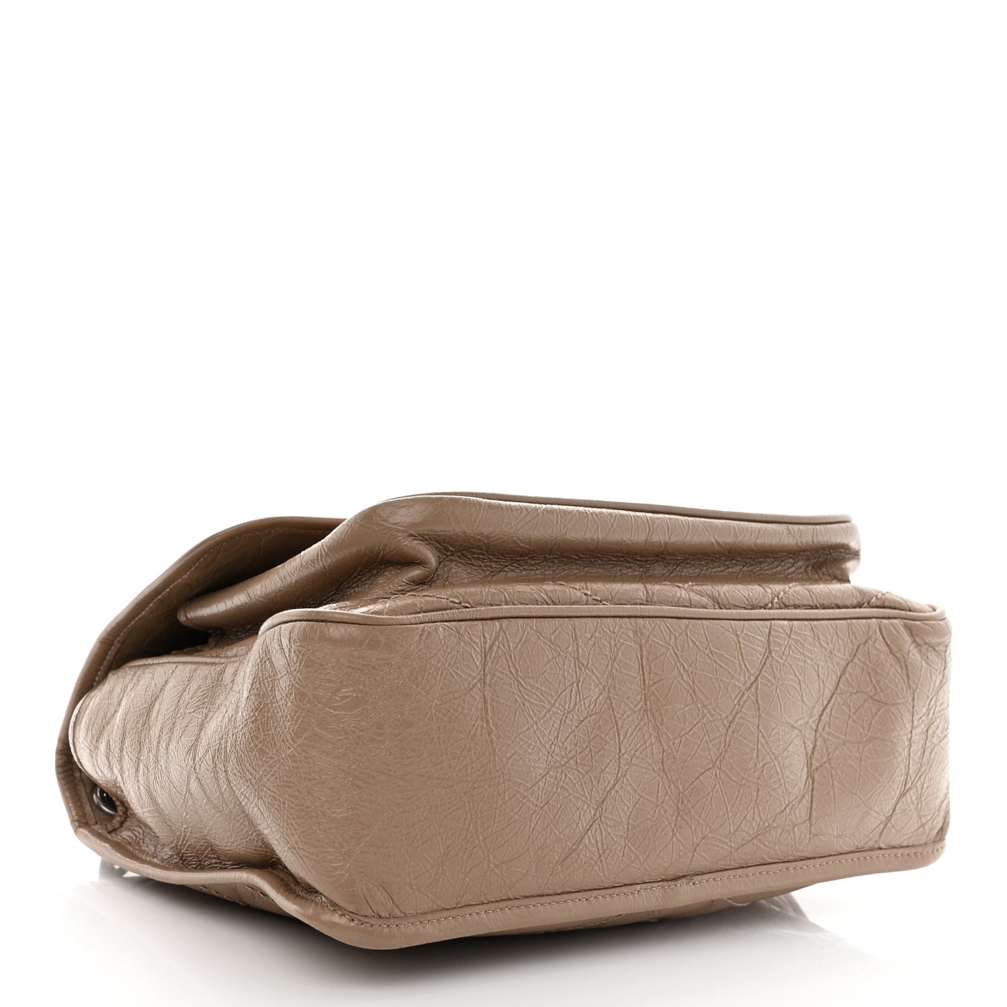 Crinkled Calfskin Matelasse Monogram Medium Niki Chain Satchel Light Natural