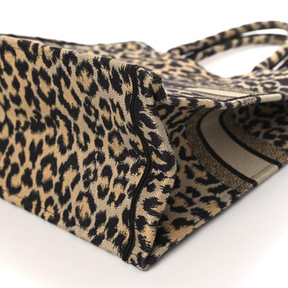 Christian Dior Canvas Mizza Embroidered Large Leopard Book Tote Beige 10 of 10