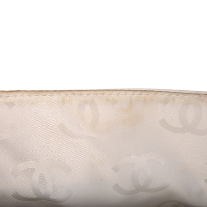 Chanel Lambskin Canvas Quilted Top Handle Flap Bag White 27 of 27