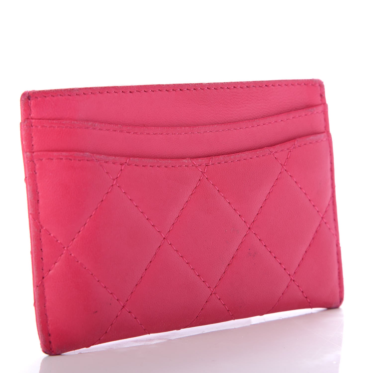 Chanel Lambskin Quilted Card Holder Pink 3 of 9
