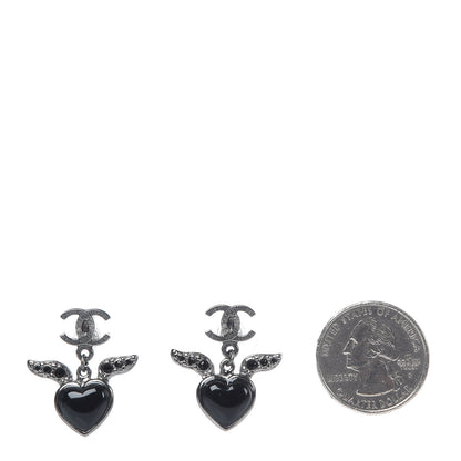 Chanel Crystal Mini Timeless CC Earrings Silver 7 of 10