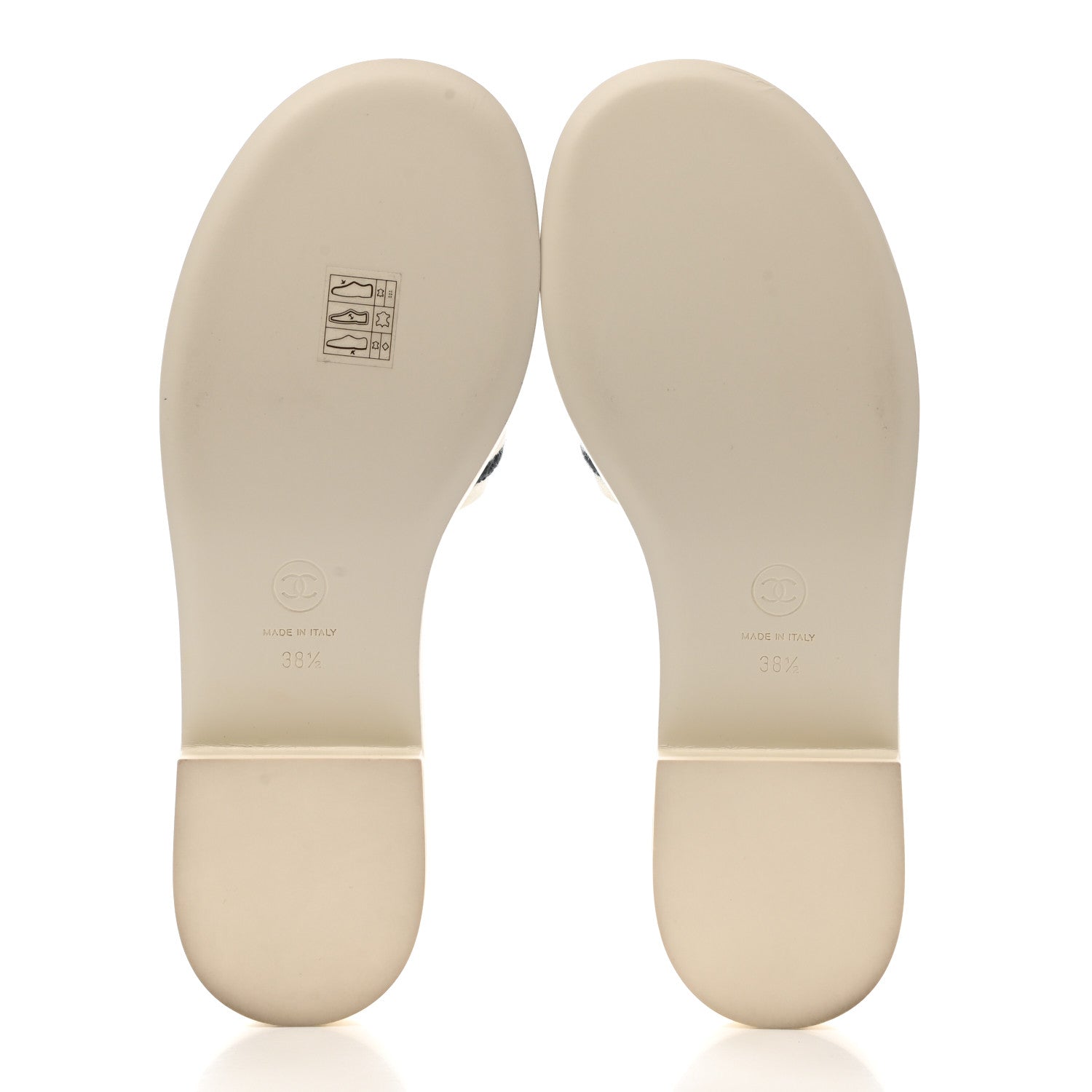Chanel Lambskin Embroidered Logo Mules 38.5 Ivory Black 5 of 9