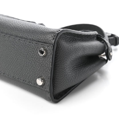 Fendi Cuoio Romano Selleria Bi-Color Mini Peekaboo Iconic Satchel Asfalto Latte 7 of 10