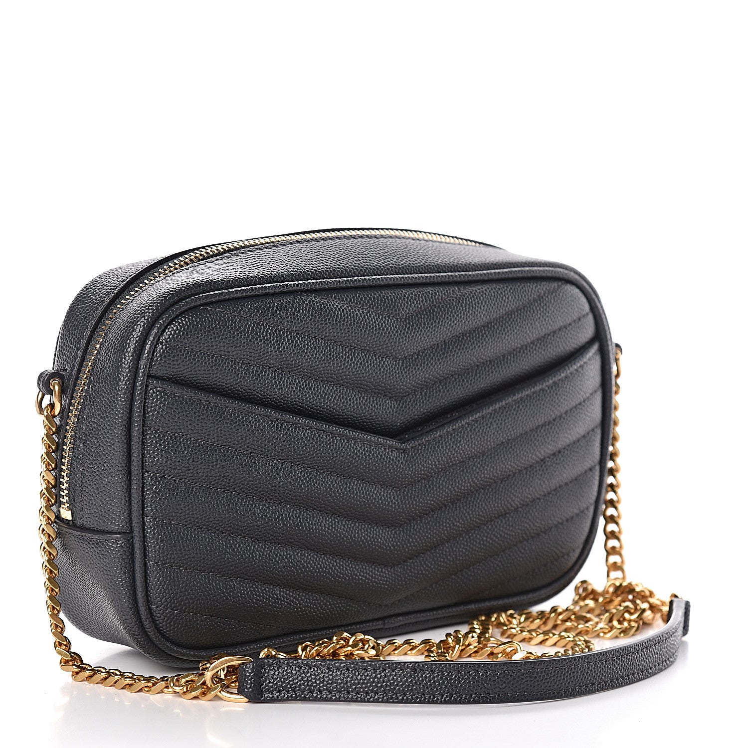 Saint Laurent Grain De Poudre Matelasse Monogram Mini Lou Camera Bag Dark Smog 3 of 11