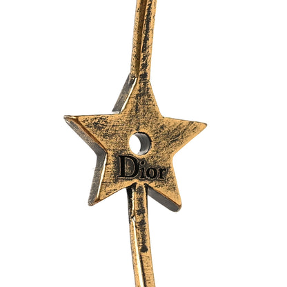 Christian Dior Metal J Adior Hoop Earrings Aged Gold 4 of 5