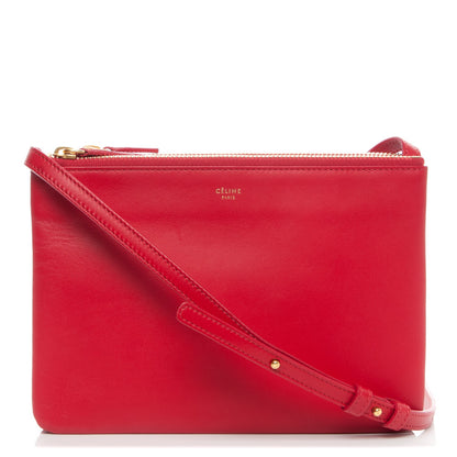 Celine Lambskin Small Trio Crossbody Bag Red 1 of 6