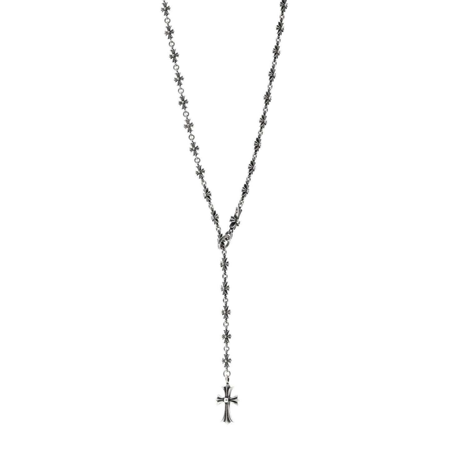 Sterling Silver Tiny E Rosary Necklace
