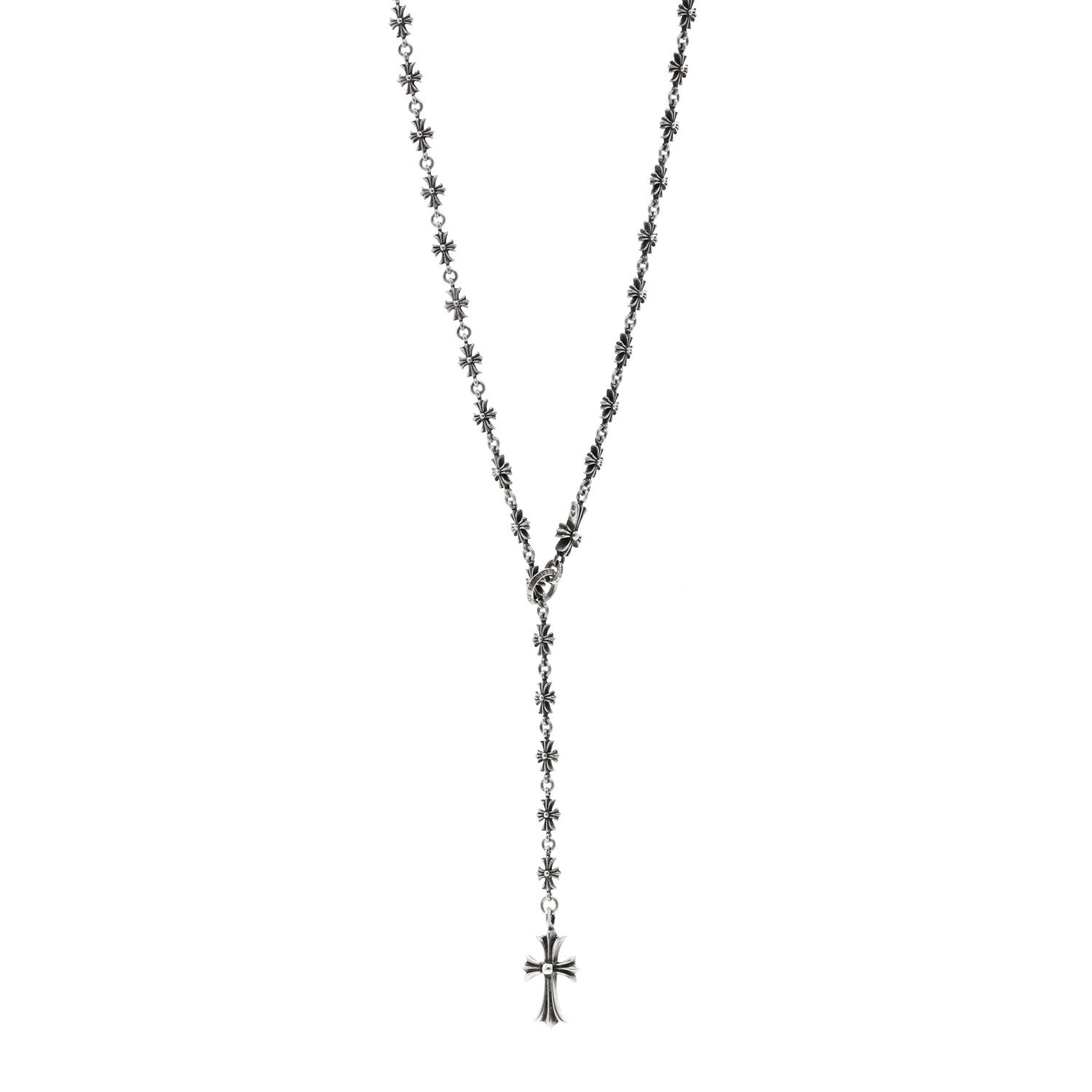 Chrome Hearts Sterling Silver Tiny E Rosary Necklace 1 of 4