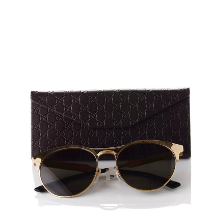 Gucci Round Metal GG0075SK Sunglasses Gold 7 of 7