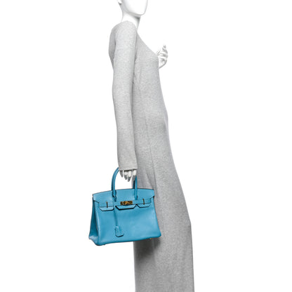 Hermes Chevre de Coromandel Birkin 30 Turquoise 2 of 11