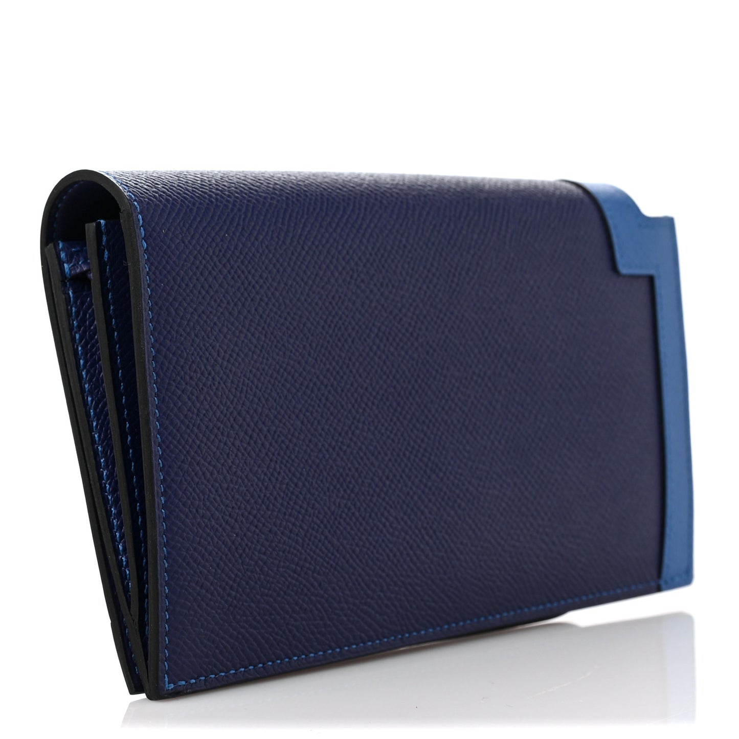 Epsom Camail Long Wallet Bleu Encre Bleu Zellige Jaune Ambre