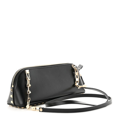 Valentino Garavani Smooth Calfskin Rockstud East West Crossbody Clutch Bag Black 3 of 11