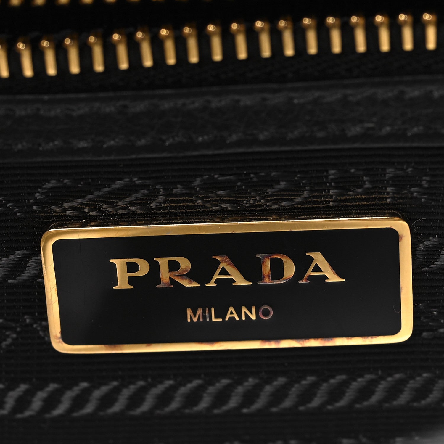 Prada Glace Calfskin Embossed Logo Crossbody Black 6 of 9
