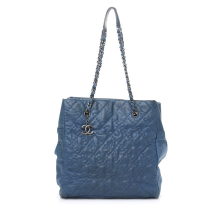 Chanel Iridescent Calfskin Quilted Shopping Tote Blue 1 of 19