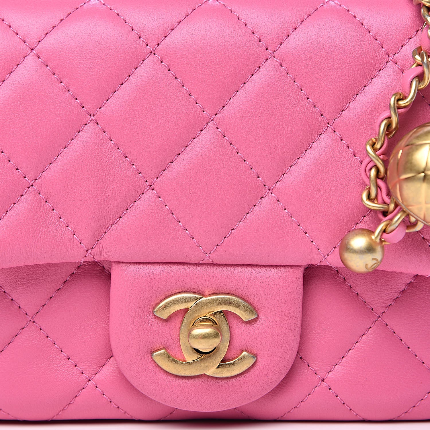 Chanel Lambskin Quilted Mini Pearl Crush Flap Pink 10 of 11