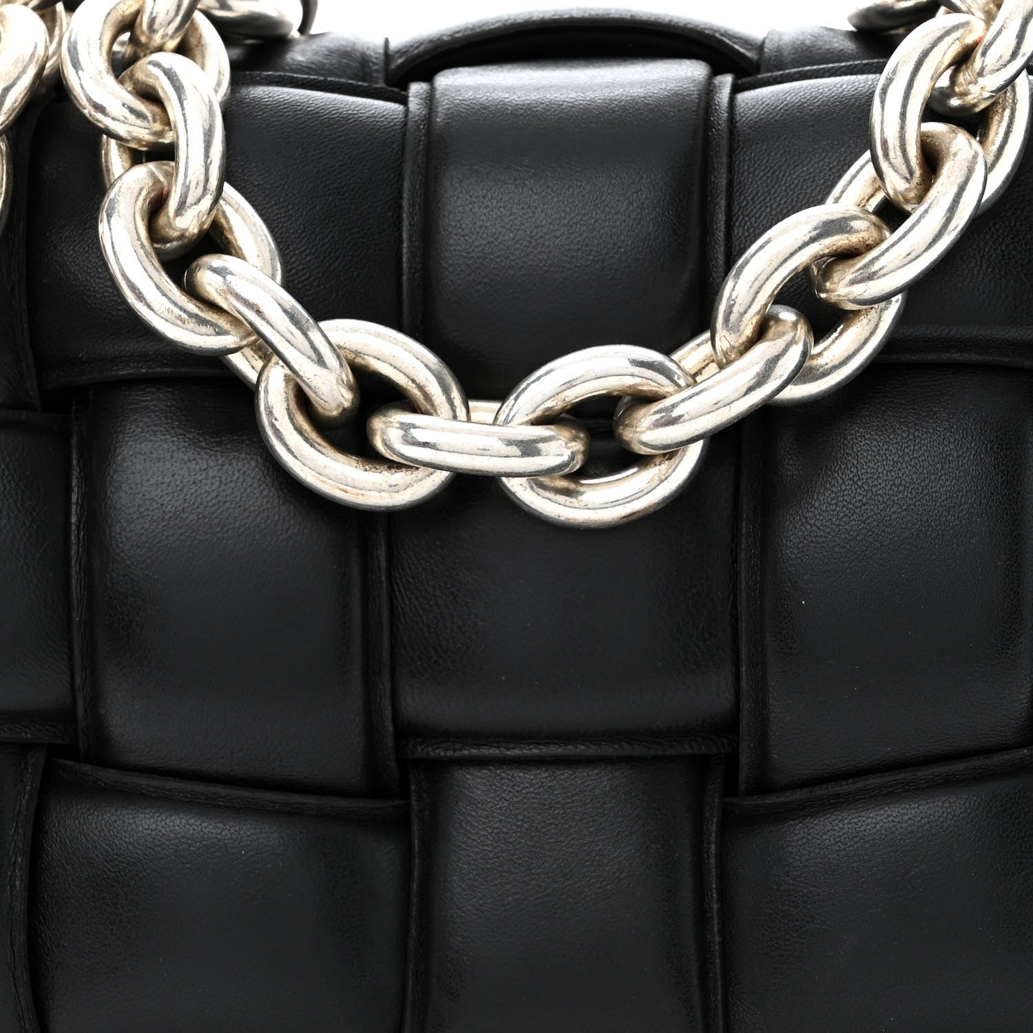 Bottega Veneta Lambskin Maxi Intreccio Padded Chain Cassette Crossbody Bag Black 8 of 10