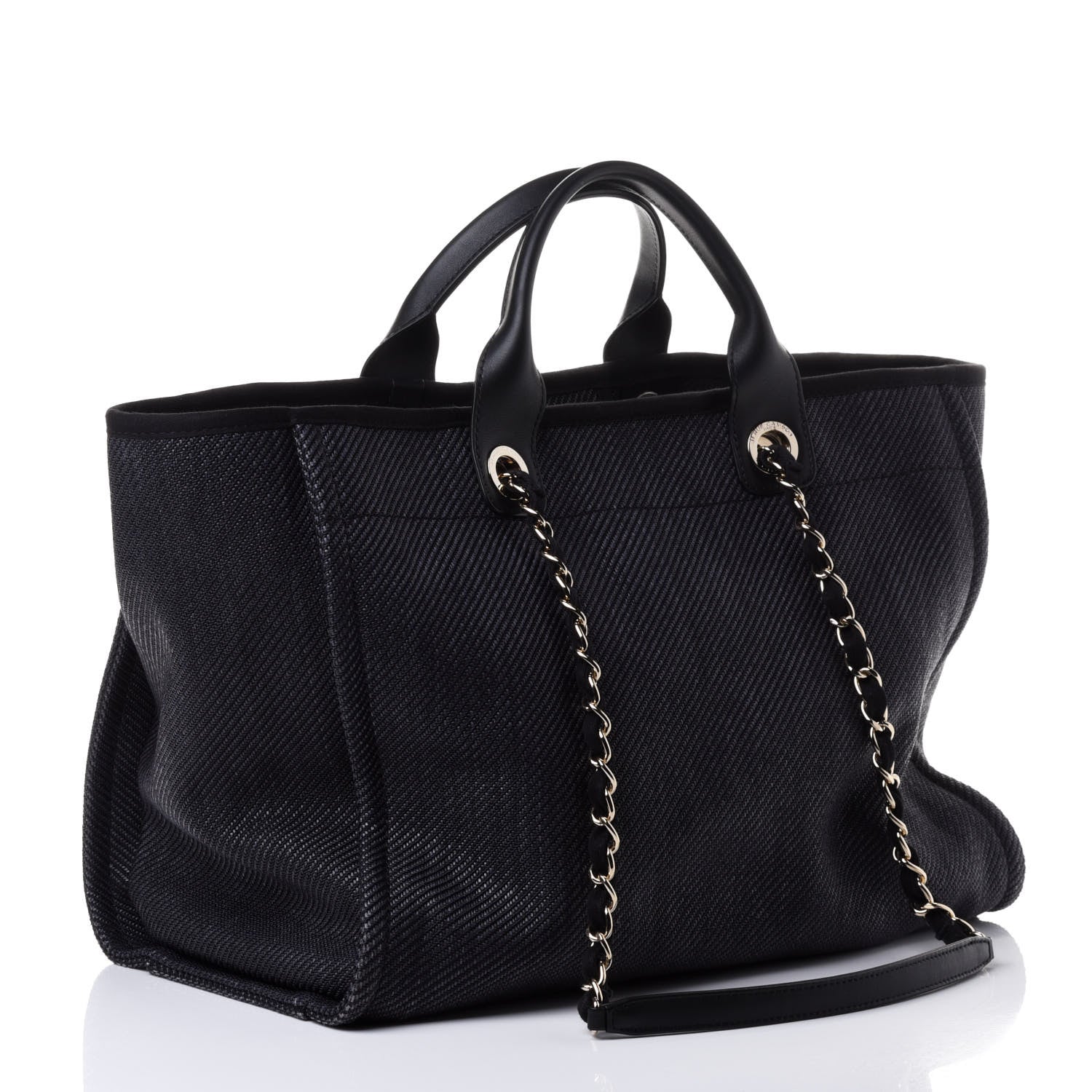 Chanel Canvas Medium Deauville Tote Navy Blue 2 of 4