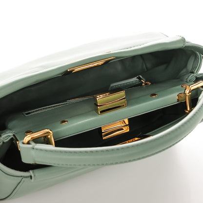 Fendi Nappa Mini Peekaboo Iconic Satchel Menta 5 of 5