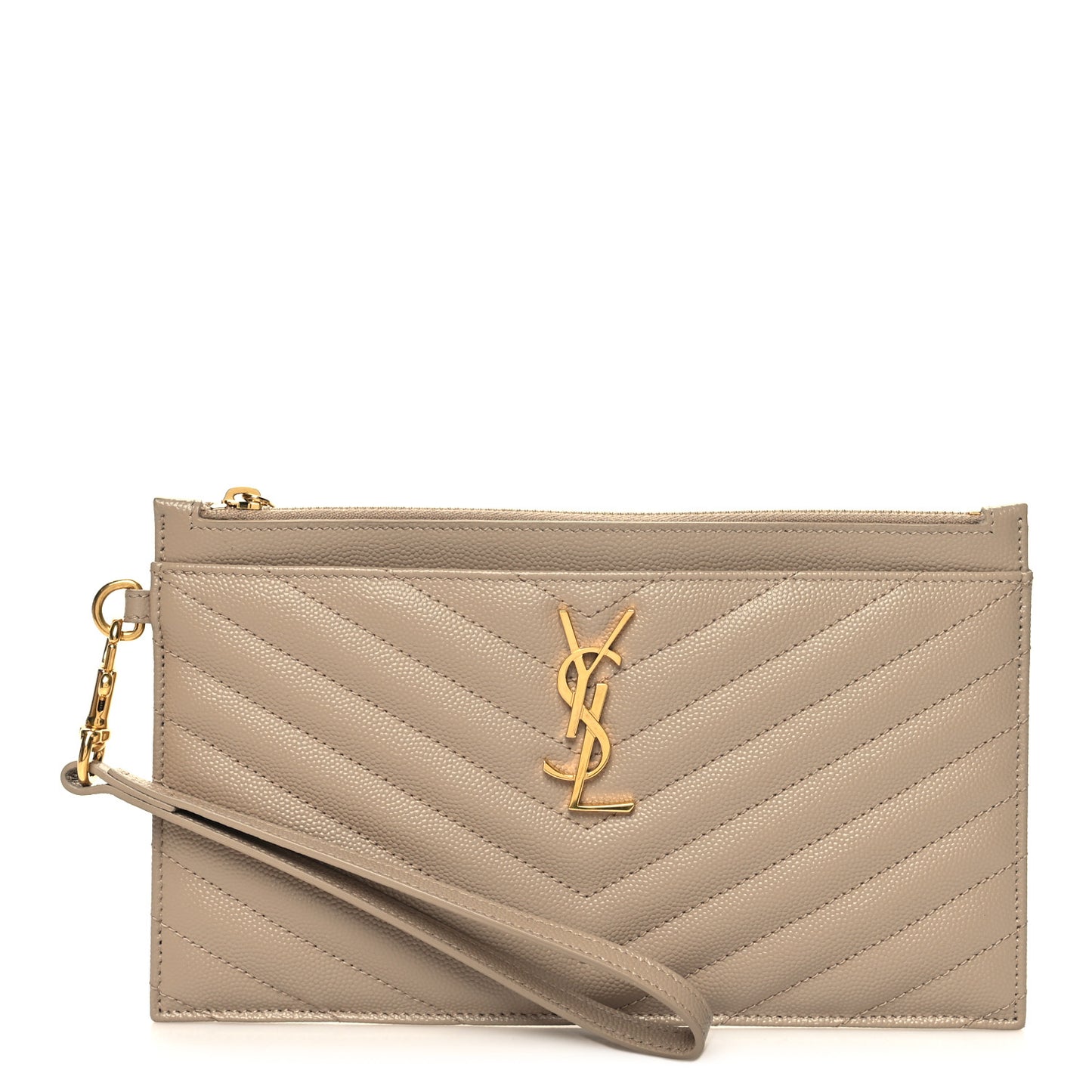 Grain De Poudre Chevron Monogram Large Bill Pouch Cork