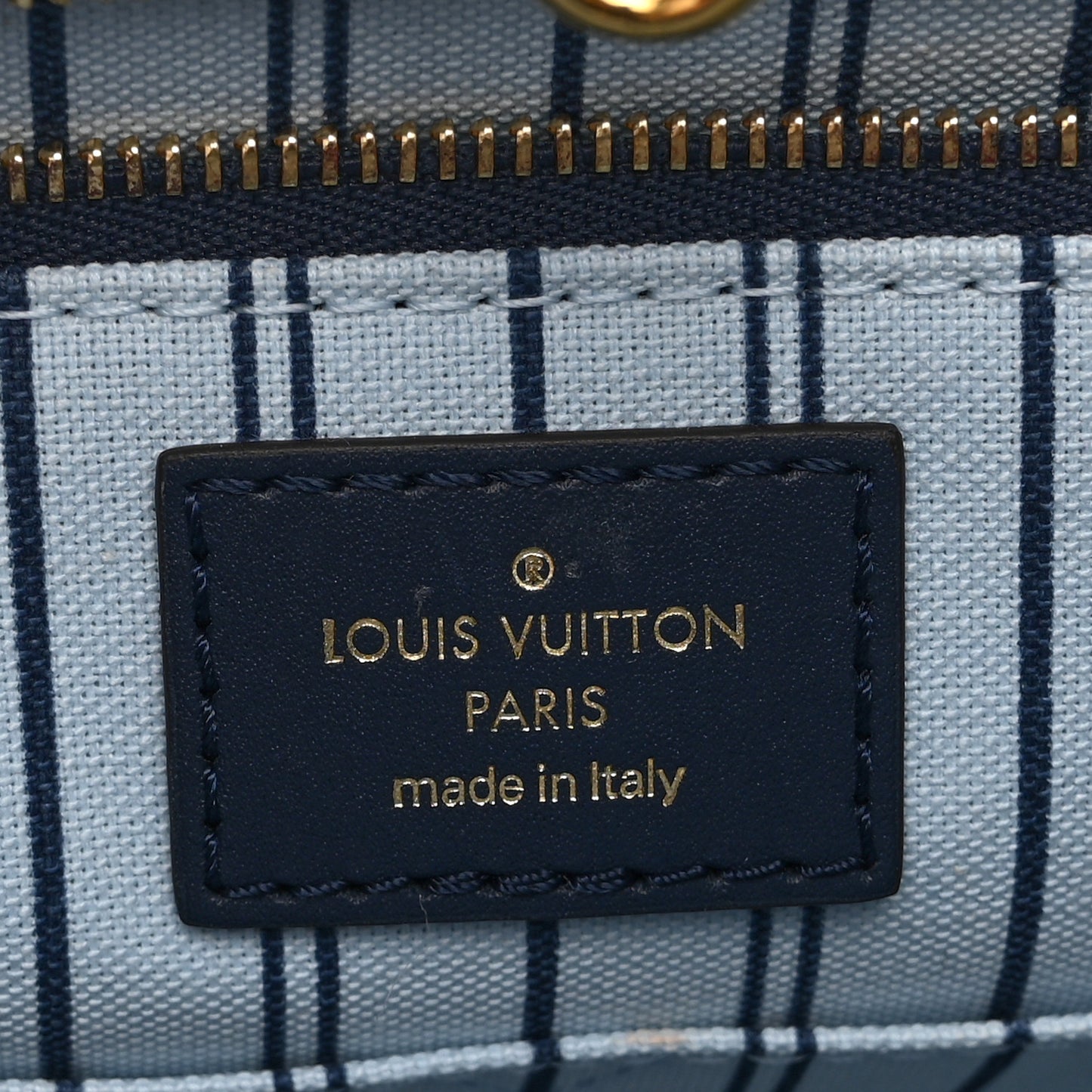 Raffia Calfskin Monogram Giant Onthego MM Blue