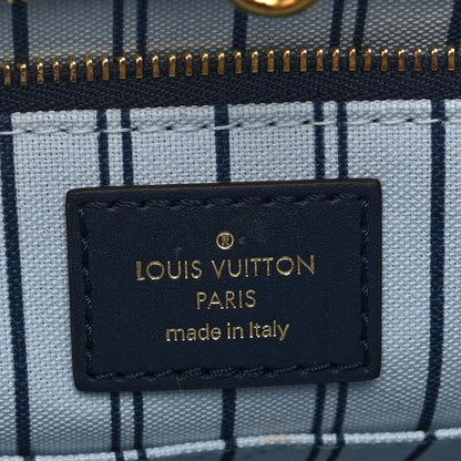 Louis Vuitton Raffia Calfskin Monogram Giant Onthego MM Blue 6 of 9